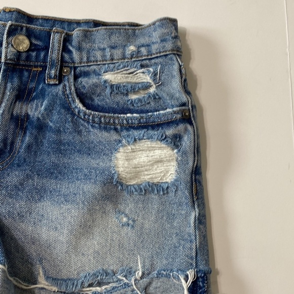 All Saints Distressed Blue Denim Cut Off Shorts Size 25 - Picture 4 of 7